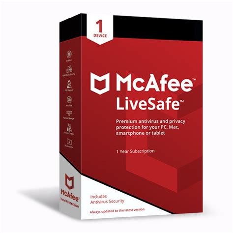 mcafee livesafe 1 year subscription.